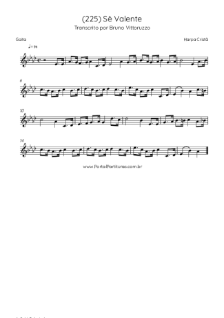 Harpa Cristã (225) Sê Valente score for Harmonica