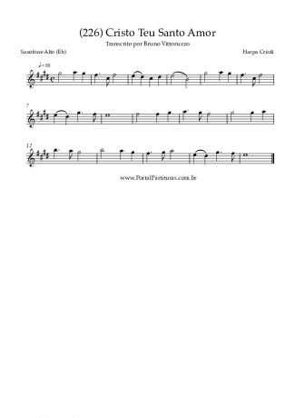 Harpa Cristã (226) Cristo Teu Santo Amor score for Alto Saxophone