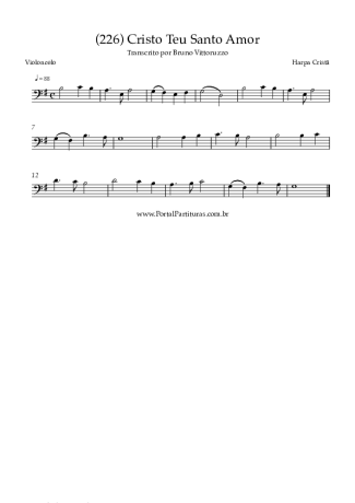 Harpa Cristã (226) Cristo Teu Santo Amor score for Cello