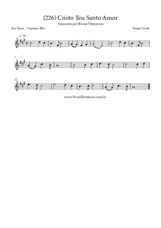 Harpa Cristã  score for Tenor Saxophone Soprano (Bb)