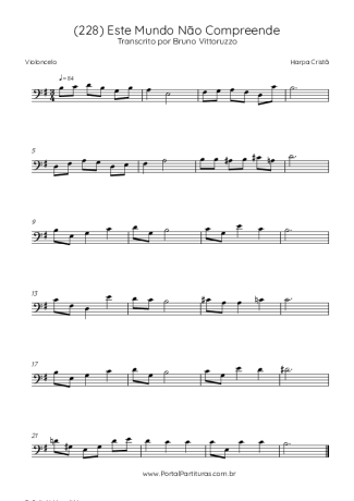 Harpa Cristã (228) Este Mundo Não Compreende score for Cello