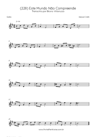 Harpa Cristã (228) Este Mundo Não Compreende score for Harmonica