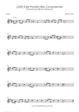 Harpa Cristã (228) Este Mundo Não Compreende score for Violin