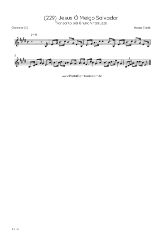 Harpa Cristã (229) Jesus Ó Meigo Salvador score for Clarinet (C)