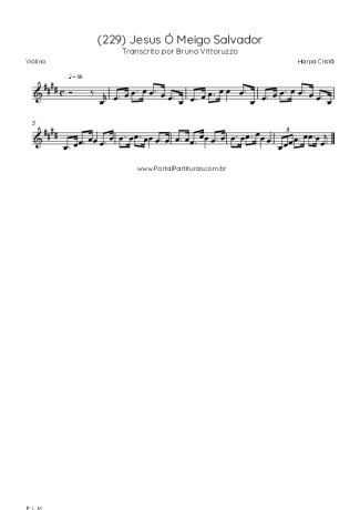 Harpa Cristã (229) Jesus Ó Meigo Salvador score for Violin