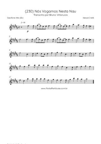 Harpa Cristã (230) Nós Vogamos Nesta Nau score for Alto Saxophone