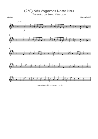 Harpa Cristã (230) Nós Vogamos Nesta Nau score for Violin