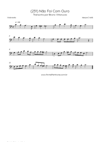 Harpa Cristã (231) Não Foi Com Ouro score for Cello