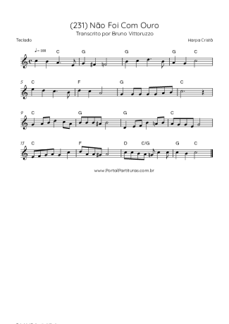 Harpa Cristã (231) Não Foi Com Ouro score for Keyboard
