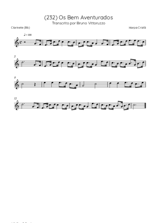 Harpa Cristã (232) Os Bem Aventurados score for Clarinet (Bb)