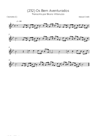 Harpa Cristã (232) Os Bem Aventurados score for Clarinet (C)