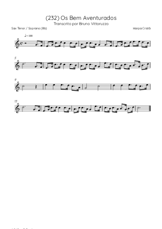 Harpa Cristã  score for Tenor Saxophone Soprano (Bb)