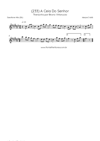 Harpa Cristã (233) A Ceia Do Senhor score for Alto Saxophone