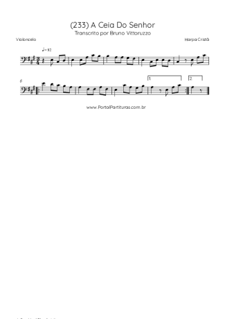 Harpa Cristã (233) A Ceia Do Senhor score for Cello