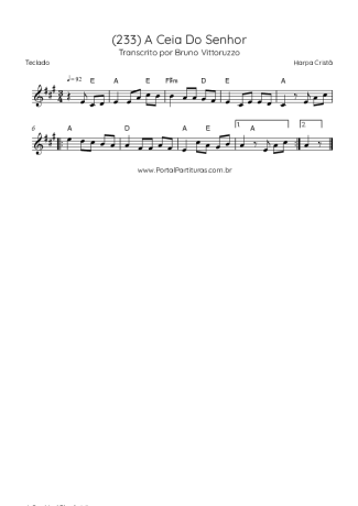Harpa Cristã (233) A Ceia Do Senhor score for Keyboard