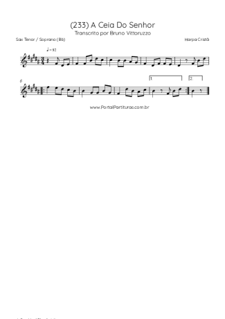 Harpa Cristã  score for Tenor Saxophone Soprano (Bb)