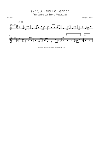 Harpa Cristã (233) A Ceia Do Senhor score for Violin