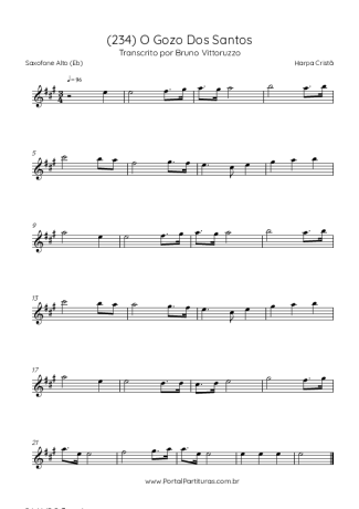 Harpa Cristã (234) O Gozo Dos Santos score for Alto Saxophone