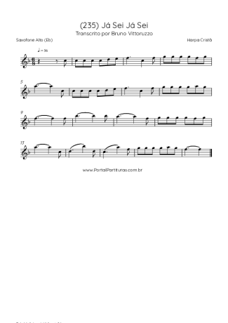 Harpa Cristã (235) Já Sei Já Sei score for Alto Saxophone
