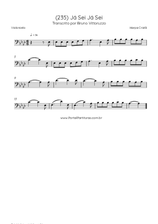 Harpa Cristã (235) Já Sei Já Sei score for Cello