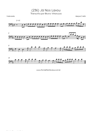 Harpa Cristã (236) Já Nos Lavou score for Cello