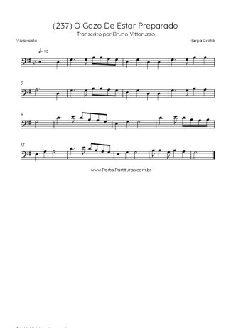 Harpa Cristã (237) O Gozo De Estar Preparado score for Cello