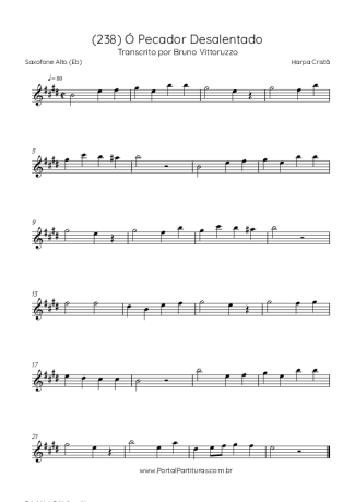Harpa Cristã (238) Ó Pecador Desalentado score for Alto Saxophone