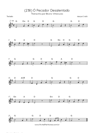 Harpa Cristã (238) Ó Pecador Desalentado score for Keyboard