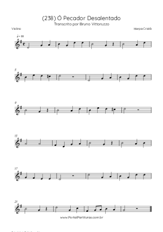 Harpa Cristã (238) Ó Pecador Desalentado score for Violin