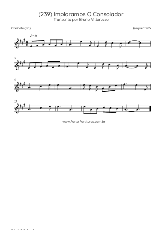 Harpa Cristã (239) Imploramos O Consolador score for Clarinet (Bb)