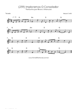 Harpa Cristã (239) Imploramos O Consolador score for Keyboard