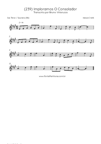 Harpa Cristã (239) Imploramos O Consolador score for Tenor Saxophone Soprano (Bb)