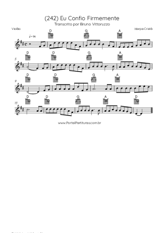 Harpa Cristã (242) Eu Confio Firmemente score for Acoustic Guitar