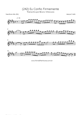 Harpa Cristã (242) Eu Confio Firmemente score for Alto Saxophone