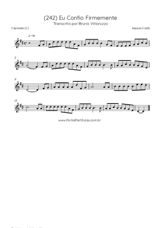 Harpa Cristã (242) Eu Confio Firmemente score for Clarinet (C)