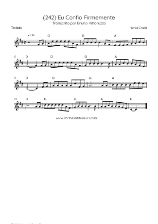 Harpa Cristã (242) Eu Confio Firmemente score for Keyboard