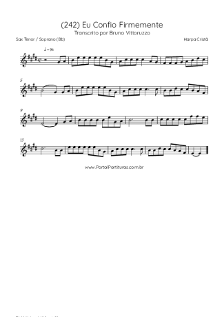 Harpa Cristã (242) Eu Confio Firmemente score for Tenor Saxophone Soprano (Bb)