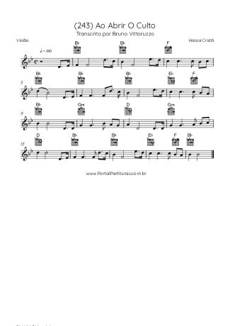 Harpa Cristã (243) Ao Abrir O Culto score for Acoustic Guitar
