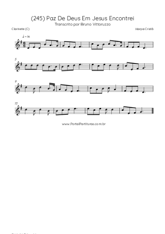 Harpa Cristã (245) Paz De Deus Em Jesus Encontrei score for Clarinet (C)
