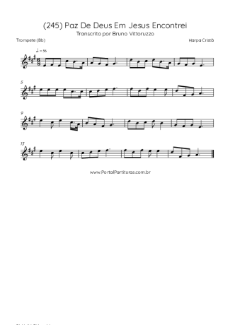 Harpa Cristã (245) Paz De Deus Em Jesus Encontrei score for Trumpet
