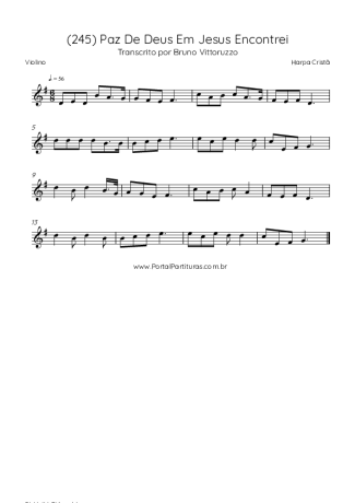 Harpa Cristã (245) Paz De Deus Em Jesus Encontrei score for Violin