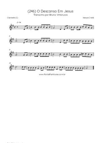 Harpa Cristã (246) O Descanso Em Jesus score for Clarinet (C)