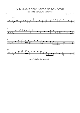 Harpa Cristã (247) Deus Nos Guarde No Seu Amor score for Cello
