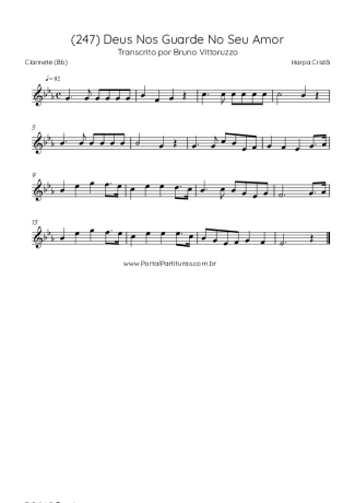 Harpa Cristã (247) Deus Nos Guarde No Seu Amor score for Clarinet (Bb)