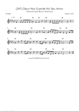 Harpa Cristã (247) Deus Nos Guarde No Seu Amor score for Keyboard