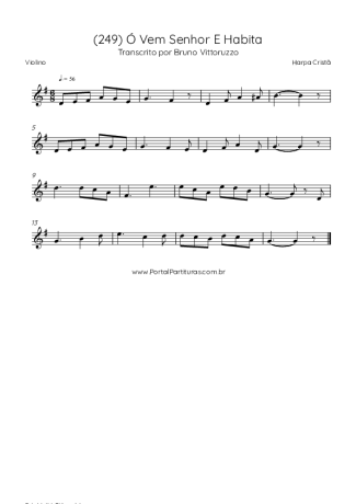 Harpa Cristã (249) Ó Vem Senhor E Habita score for Violin