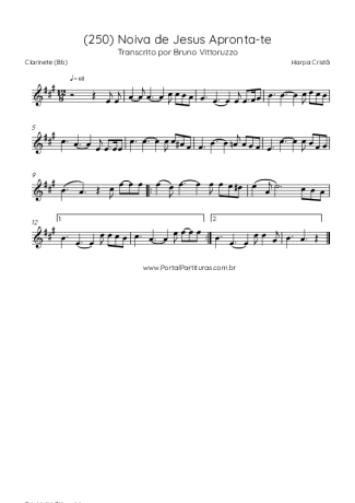 Harpa Cristã (250) Noiva De Jesus Apronta-te score for Clarinet (Bb)