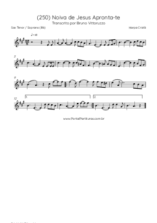 Harpa Cristã (250) Noiva De Jesus Apronta-te score for Tenor Saxophone Soprano (Bb)