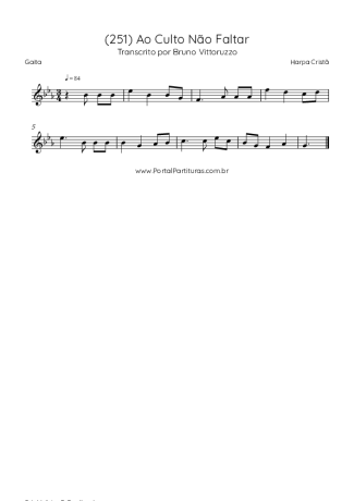 Harpa Cristã (251) Ao Culto Não Faltar score for Harmonica