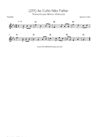 Harpa Cristã (251) Ao Culto Não Faltar score for Keyboard